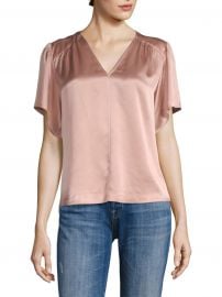 Flutter-Sleeve Charmeuse Blouse at Saks Fifth Avenue